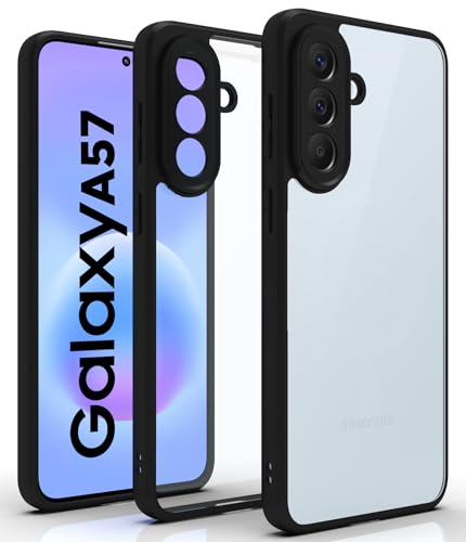 Image of RIGGEAR Shockproof Sleek Hybrid Armor Back Cover Case for Samsung Galaxy A57 5G (Clear PC + Black TPU Bumper)