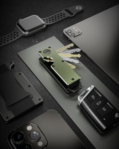 Image of Key Organizer Compact Key Holder Metal Key Chain Minimalist key case key holder for keychain Secures 1-5 Keys