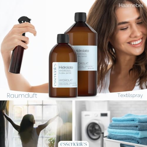 Hamameliswasser Bio 100% Natürlich 1000ml Ohne Alkohol Witch Hazel Gesichtswasser Toner Anti Pickel Porenverfeinernd Aftershave Vegan Naturkosmetik Floral Wasser - ESSENCIALES