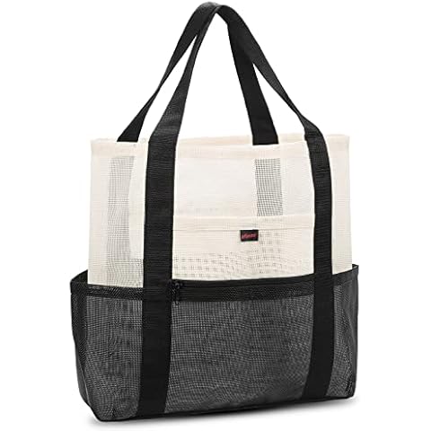 KUYOU 35L Mesh Strandtasche, Große weiße Einkaufstasche Cover