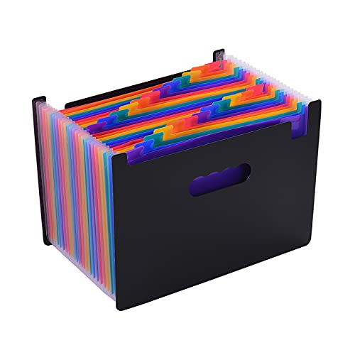 Kiboule 24 Bolsos File Folder Organizer Expansão File Folder Rainbow Color Tamanho Acordeão A4 Com G