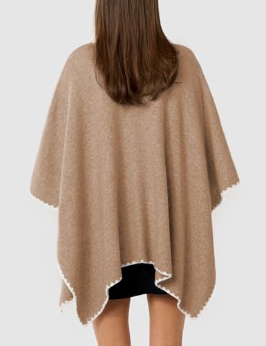 SKIKYAN Women's Large Knitted Elegant Shawls Wrap Toppe Sweater Multicolored Cardigan for All Season4