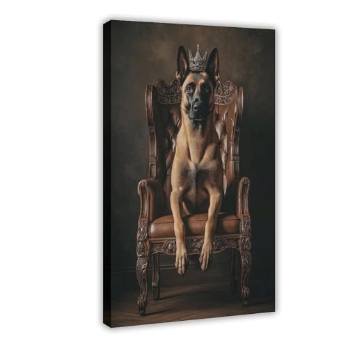 Malinois Royal Dog Poster Leinwand Poster Schlafzimmer Dekor Landschaft Büro Zimmer Dekor Geschenk 50 x 75 cm