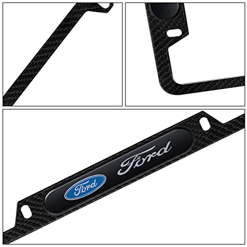License Plate Frame Car Metal License Plate Frame Tag Cover Holders Caps Screws Replacement For Ford Black With Screw Caps Cover Set Car Accessories（2 Pcs Black） #TOP4