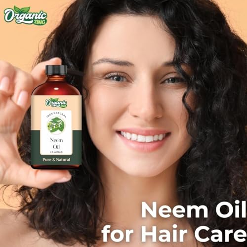 Image of Organic Zing Neem (Azadirachta Indica) Oil | Pure & Natural Carrier Oil for Skin care & Hair care - 118ml /3.99fl oz