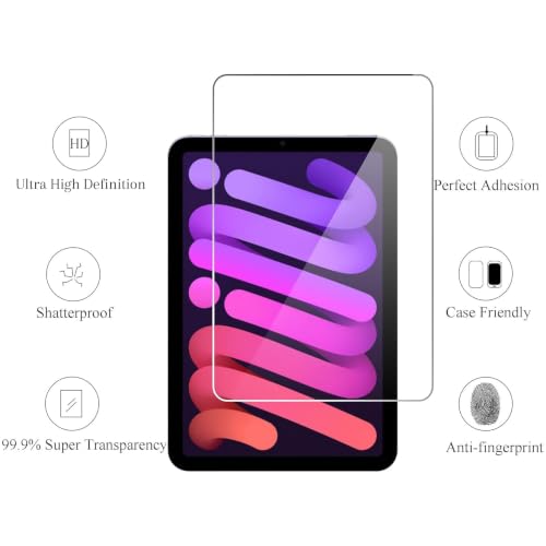 Image of Ailun Screen Protector for iPad Mini 7 A17 Pro 7th Gen 2024 & Mini 6th Gen 2021 Release, 8.3 Inch,Tempered Glass 2.5D Edge,iPad Mini 7 & 6,Case Friendly,2 Pack