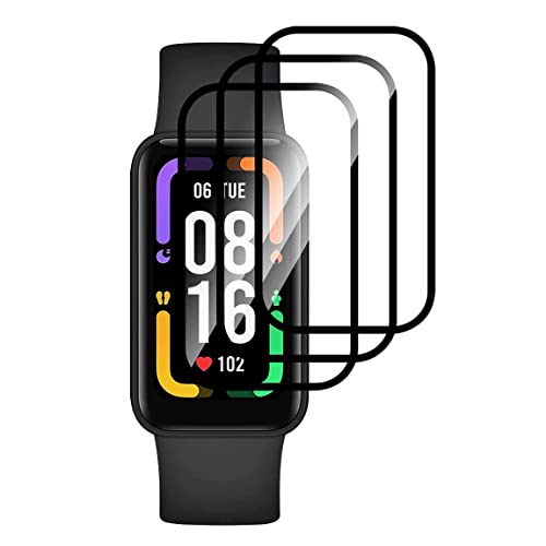 E-Hamii Protector de Pantalla Compatible con Xiaomi Redmi Smart Band Pro,[3 Pack] [Cubierta Completa Curvada en 3D][Resistente a los arañazos] Protector para Xiaomi Redmi Smart Band Pro Cover