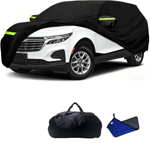 2026 Upgraded Car Cover for Chevrolet Chevy Equinox LS、LT、RS、Activ、Premier 2005-2026, Waterproof Full Exterior Windproof Snow Proof Rain Sun Hail Protection with Door Zipper & Inner Cotton