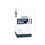 Party Essentials Disposable Plastic Drinking Straws, 10.25' Giant/300 Count, Individually Wrapped Clear
