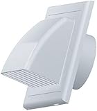 Byson 125mm / 5' White Air Vent Grille Gravity Flap External Ventilation Cover Ducting