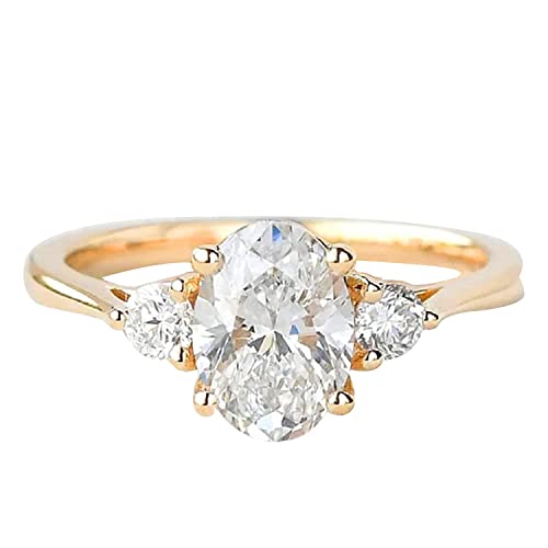 3 Carat Oval Cut Moissanite Engagement Ring, 10K / 14K