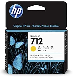 HP 712 3ED69A Yellow 29-ml Genuine HP Ink Cartridge with Original HP Ink, for DesignJet T650, T630, T250, T230 & Studio Large Format Plotter Printers and HP 713 DesignJet Printhead