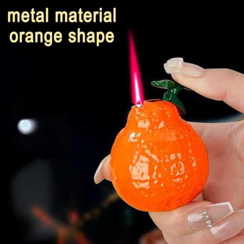 Encendedor Pomelo Life naranja con llama resistente al viento miniatura 2
