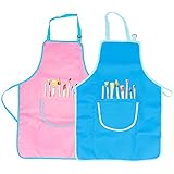【Sie erhalten】 2 Stück Malschürze Kinder, genug Menge, um die unterschiedlichen Bedürfnisse Ihrer Kinder zu erfüllen. lassen Kinder das Kochen erleben und Interesse daran finden oder finden Freude am Kunstschaffen.