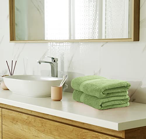 Image of Utopia Towels 8 Piece Luxury Towel Set - Majestic Plush, Super Absorbent & Quicker-to-Dry, Thick 100% Ring Spun Cotton Towels for Bathroom, Spa & Hotel - 2 Bath, 2 Hand, 4 Washcloths, Sage Green