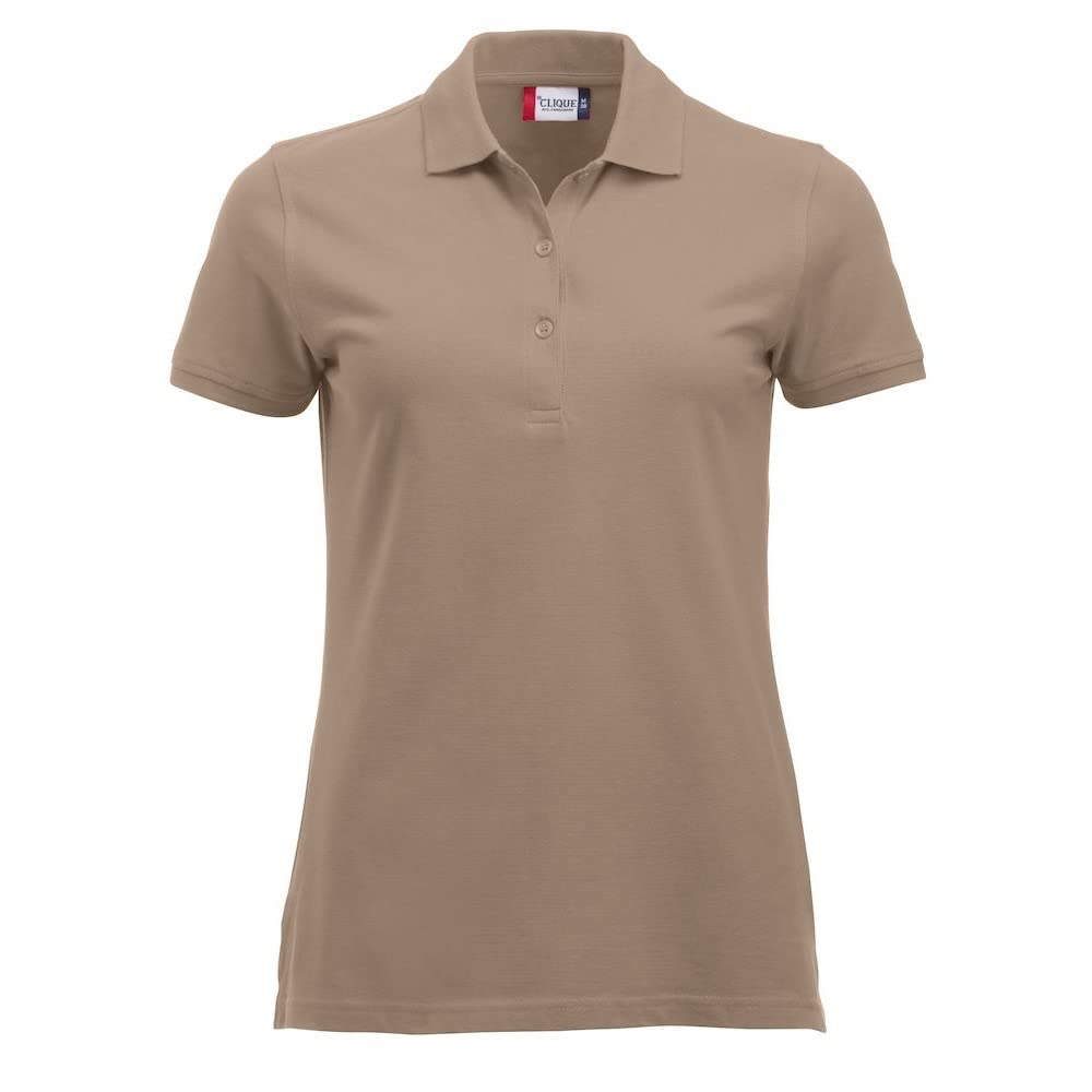 Clique Women's Beige (Caffe Latte) Classic Marion Polo Shirt, L Uk