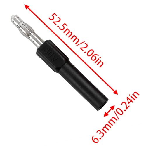 Adaptador conector banana macho 4mm a hembra 2mm, pack 4 miniatura 3