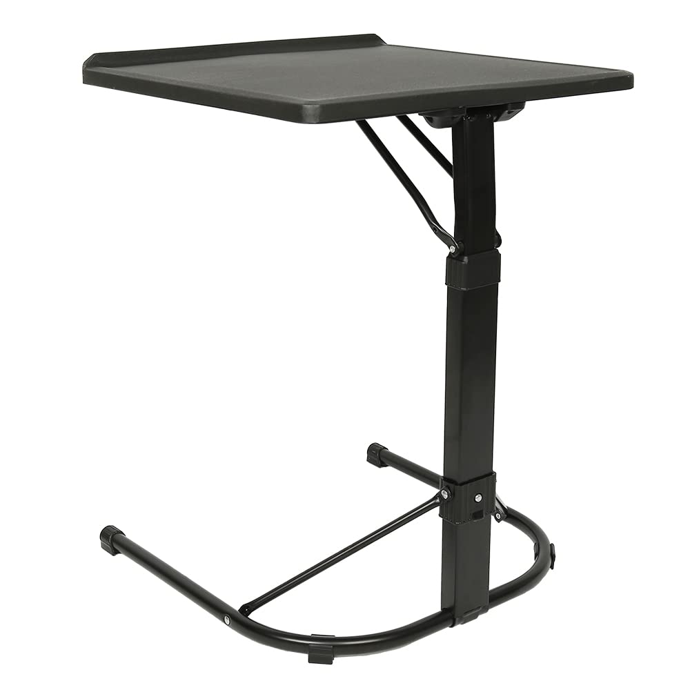 Table d'ordinateur Pliable, Table de Lit a Roulette, Hauteur Ajustable, Bureau Table Informatique Mobile, Tables de Lit d'aide à l'autonomie pour Ordinateur Portable (Pliable/43X43X69cm/noir)