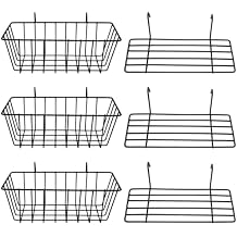 Yaegoo 3 Pack Wire Baskets and Shelves - Hanging Shelf for Wall Grid Panel