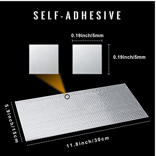 Pllieay 10800Pcs Silver Self Adhesive Mosaic Tiles, Glass Mirror Pieces Square Mirror Mosaic Stickers For Disco Ball Craft, Disco Stickers, Home Decoration(5X5 Mm, Silver) #TOP3