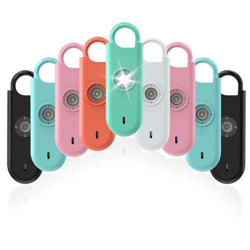 Fauxomor 140dB Personal Safety Alarm for Women, 9 Pack Safe Alarm Protection Keychain with Strobe Light & Low Battery Notice, Security Siren Self Defense for Kids Seniors College Girls