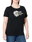 ONLY CARMAKOMA Women's CARDAISA REG SS Tee JRS T-Shirt, Black/Print:Daisy, M-46/48