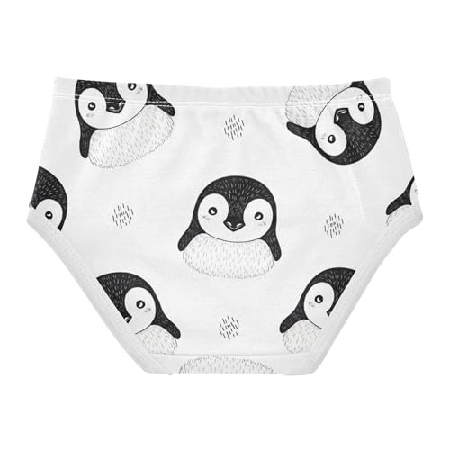 Cute Cartoon Black Penguins White Little Girl Panties Girls Underwear Toddler Cotton Durable Kids Briefs Undies 2t2