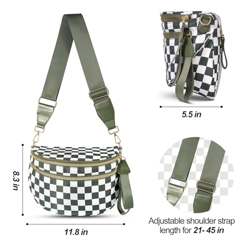 Crossbody Bags For Women,The Roomiest Crossbody,Waterproof Oxford Bum Bag With Adjustable Strap4