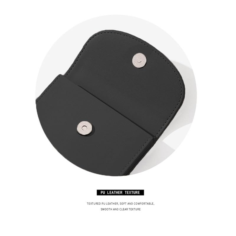 INS Style Minimalist Multifunctional Front Pocket Wallet, Solid Color PU Leather Card Coin Purse, Front Flap Magnetic Closure Women's Credit Card Holder Black 5