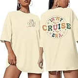 in My Cruise Era Shirt On Cruise Mode Oversized Shirts Summer Vacation Beach Praty Family Cruise Tee Tops Apricot