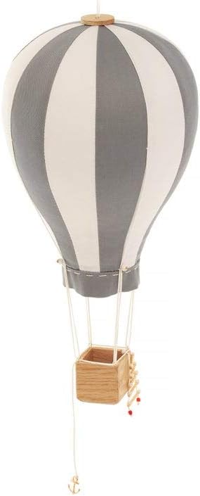 Hanging Textile Hot Air Balloon Kid Nude Colors Nursery Children Room Decor Gray White Large 12 in