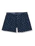 Emporio Armani Underwear Men's Yarn Dyed Woven Pyjama Boxer, Marin/Infinity Eagle, S