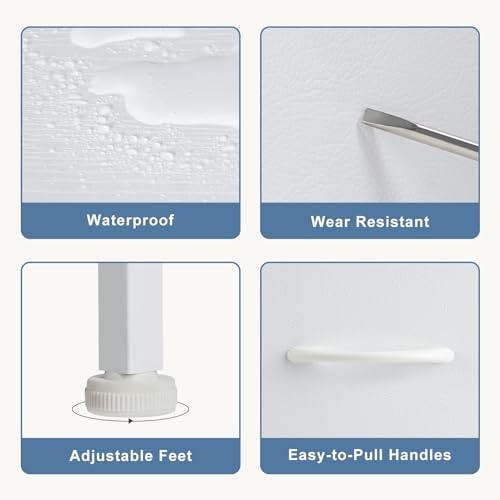 image for DUMOS Nightstand with 4 Drawers Bedside Table with Removable Fabric Bi