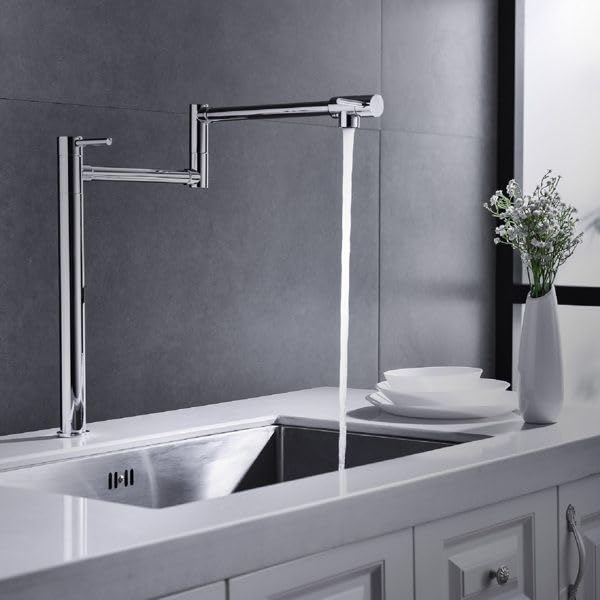 Robinet de cuisine pliable anti-encombrement pivotant 360