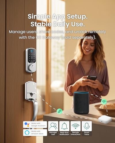 DESLOC B200 Smart Front Door Lock Handle Set, Fingerprint & App Control - image 7