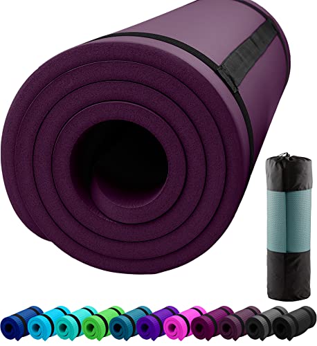 REFIT FITNESS Sportmatta, Comfort-Max 190 x 60 x 1,5 cm Aubergine PainProtect SmartCell NBR yogamatta, halkfri bärrem, gymnastikmatta, matta för...