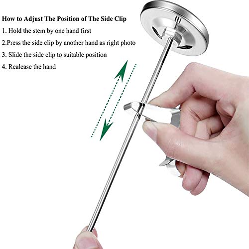 Bohk Milk Temperature Coffee Thermometer Milk Frothing Thermometer Milk Coffee Thermometer Thermometer For Drinks With Stem And Tube Cover Instant Read Calibrable Large Dial #TOP4