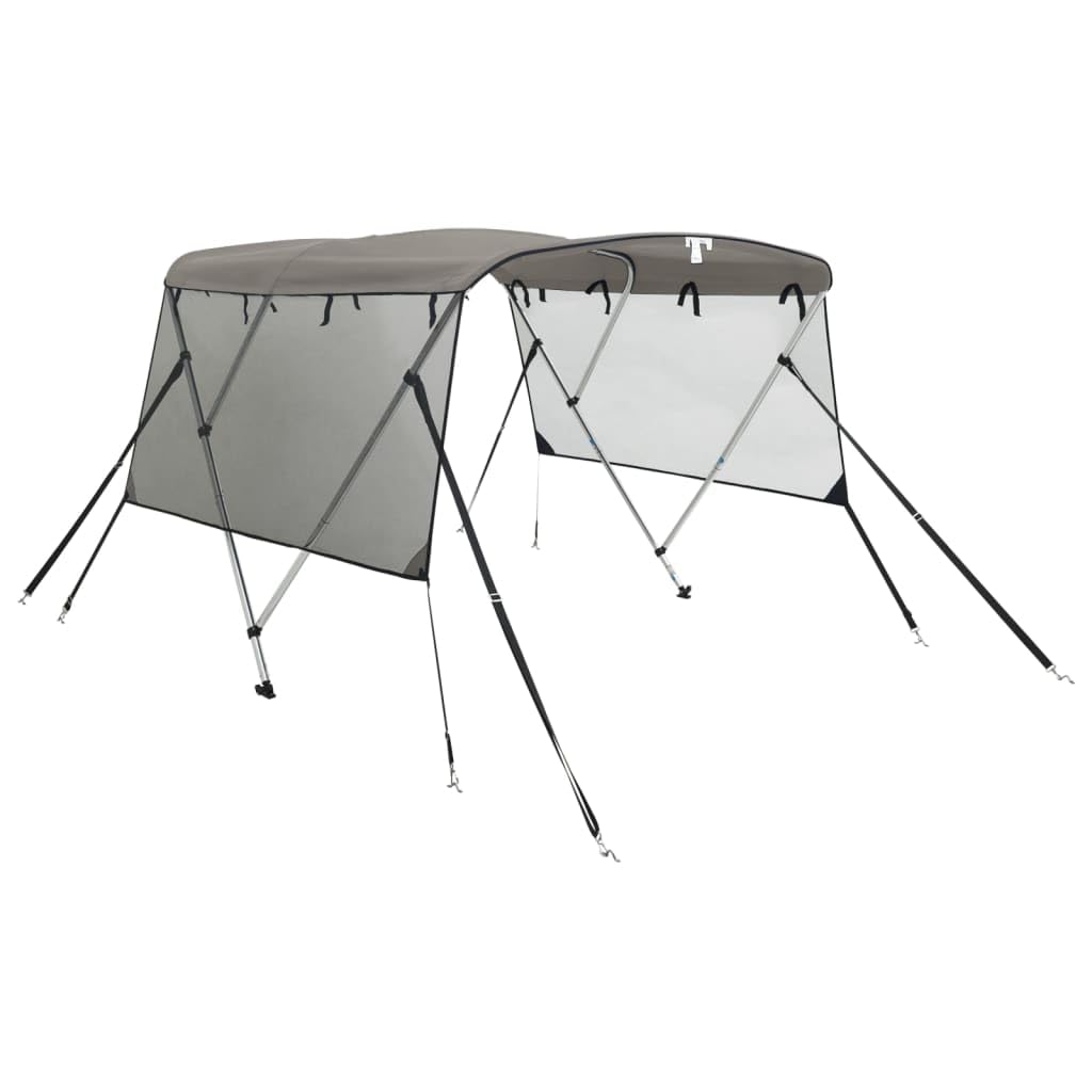 vidaXL Bimini di Prua Pareti Laterali Rete 3 Archi 183x(170-182) x137cm, Bimini per imbarcazione, tendalino per Barca, Copertura per imbarcazione