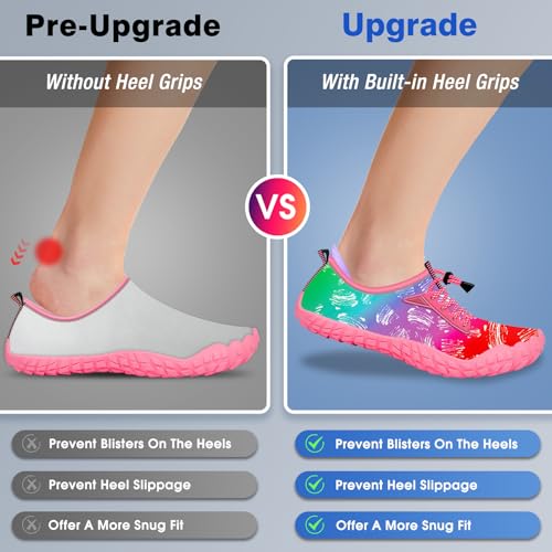 Image of Built-in Heel Grips Water Shoes for Kids Girls Boys Hiking Wide Barefoot Swim Beach Pool Big Kid