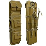 37in/46in Rifle Bag, Black/Khaki/Green Tactical Long Rifle Backpack, Portable Shotgun Case for Firea