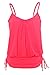 Aleumdr Womens Summer Thin Straps Shoulder Tank Tankini Top Padded Tankinis Swimsuit Swimwear Large Size Pink