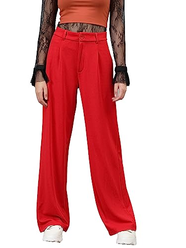 Image of KOTTY Women's High Waist Pleated Wide Leg Trousers