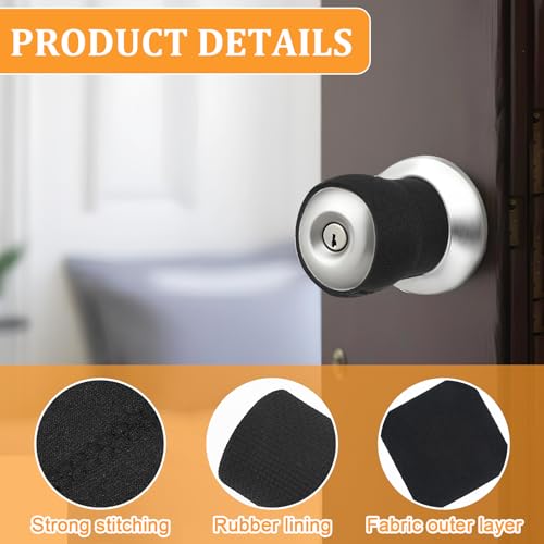 Abeillo 4 Stück Mattschwarz Türgriff Schutz Silikon, Türgriff Handschuhabdeckungen, Antistatisch Türgriff-Schutz, Türgriffabdeckung Schwarz,Sicherheitstürknaufschutz für Rund Türgriffe