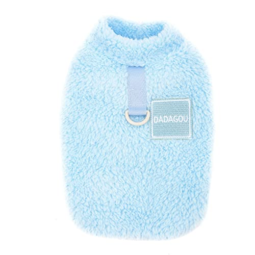 Zunea Fleece Dog Jumper Winter Warm Sweater Jumpers for Small Dogs Soft Fuzzy Puppy Clothes with D-Ring for Harness Leash Pullover Jacket Coat Cold Weather Pet Girl Boy Chihuahua Cats Apparel Blue S - Image 4
