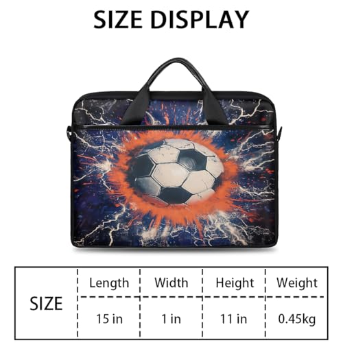 Bolso para portátil con diseño balón de fútbol vintage 15 pulg miniatura 2