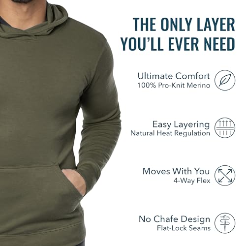 Men's Merino Pro-Knit Hoodie By Woolly | RWS Certified | Warm, Soft, Seattle Designed3