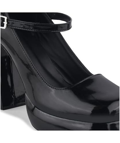 Image of FROH FEET Mary Jane Shoes Women Chunky Block Heels Mary Janes Dress Shoes for Women Close Cap Toe 5 Inch Women's Pumps Shoes with Buckle Double Strap Comfy Pumps for Office Party Casual Wedding