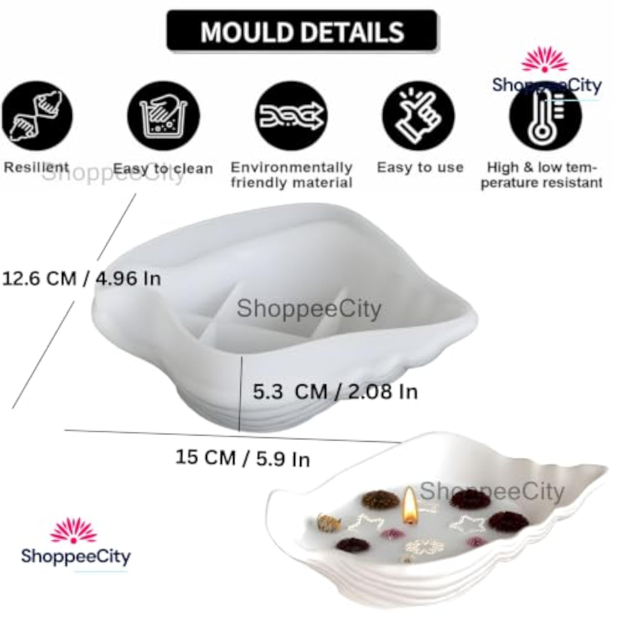 Seashell Conch Shell Tray Silicone Mould for Candle Making