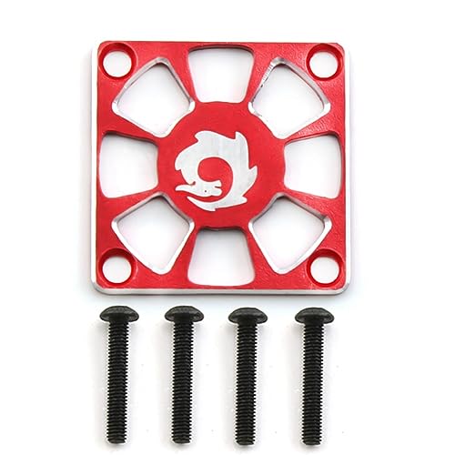 Janasiba Cubierta de ventilador de aleación de aluminio, cubierta protectora ESC para regulación eléctrica, cubierta protectora del ventilador 30 x 30 mm para motor RC, rojo