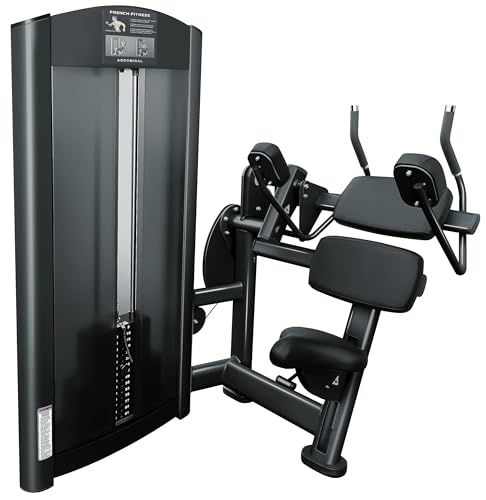 French Fitness Black Selectorized Abdominal Crunch Machine – Full Range